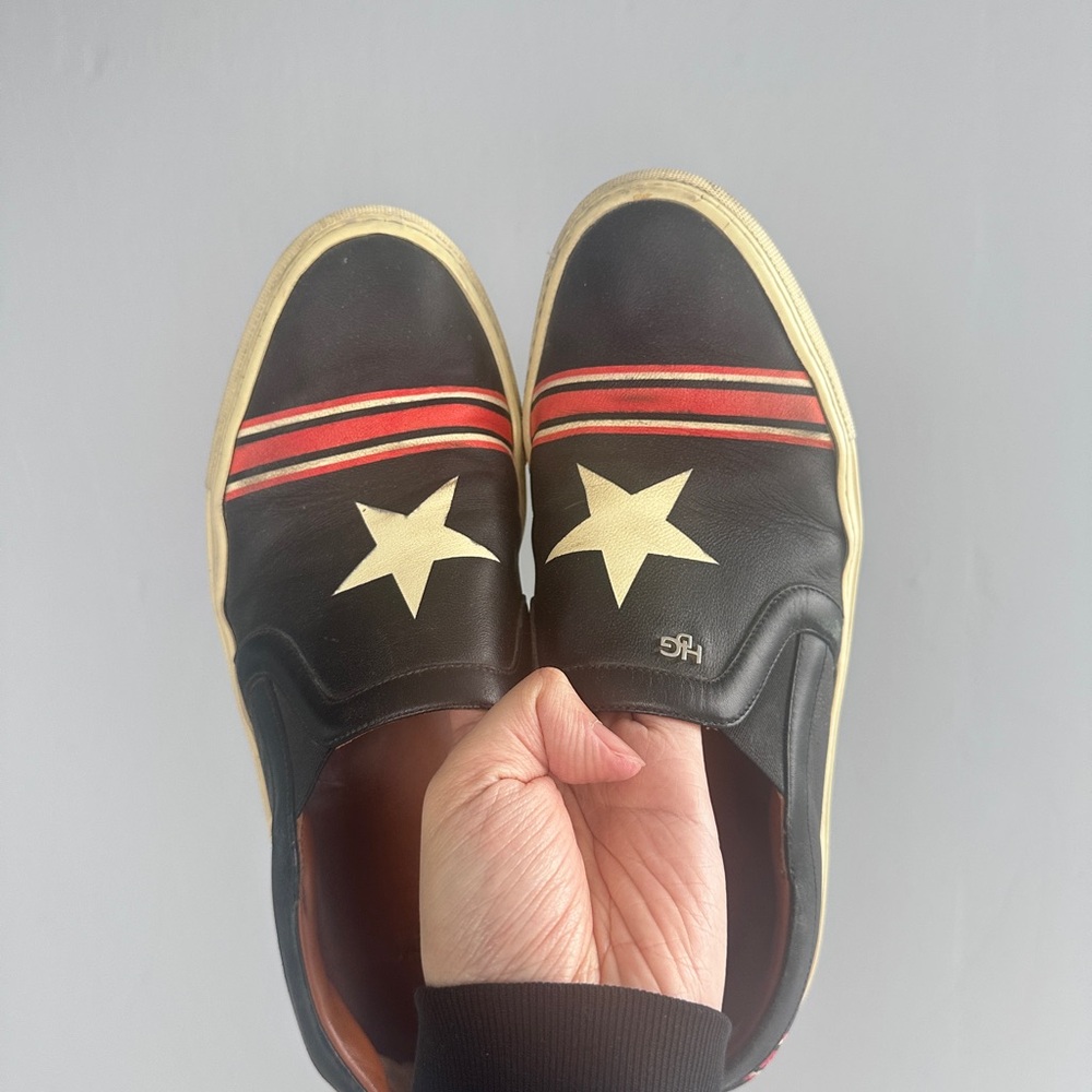 Givenchy Black and Brown Leather Slip-Ons